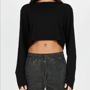 Cotton Citizen Tokyo Long Sleeve Crop (BURGUNDY)